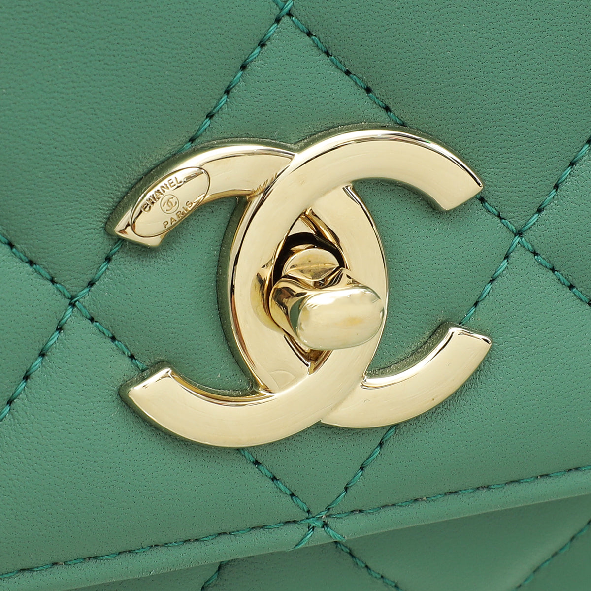 Chanel Green Teal Trendy Flap Bag