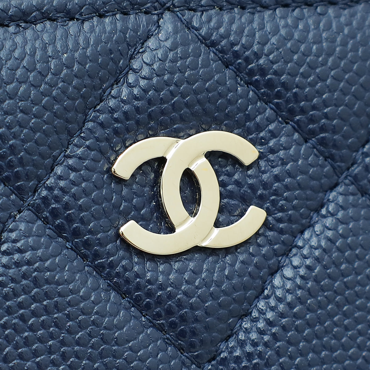 Chanel Navy Blue CC Compact Phone Chain Pouch