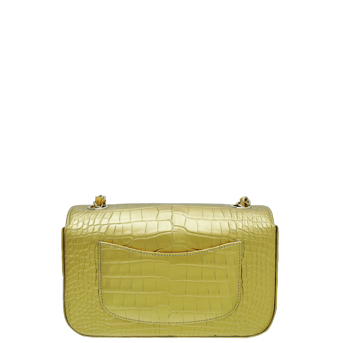 Chanel Metallic Gold Alligator Classic Rectangular Mini Single Flap Bag-Chanel-THE CLOSET