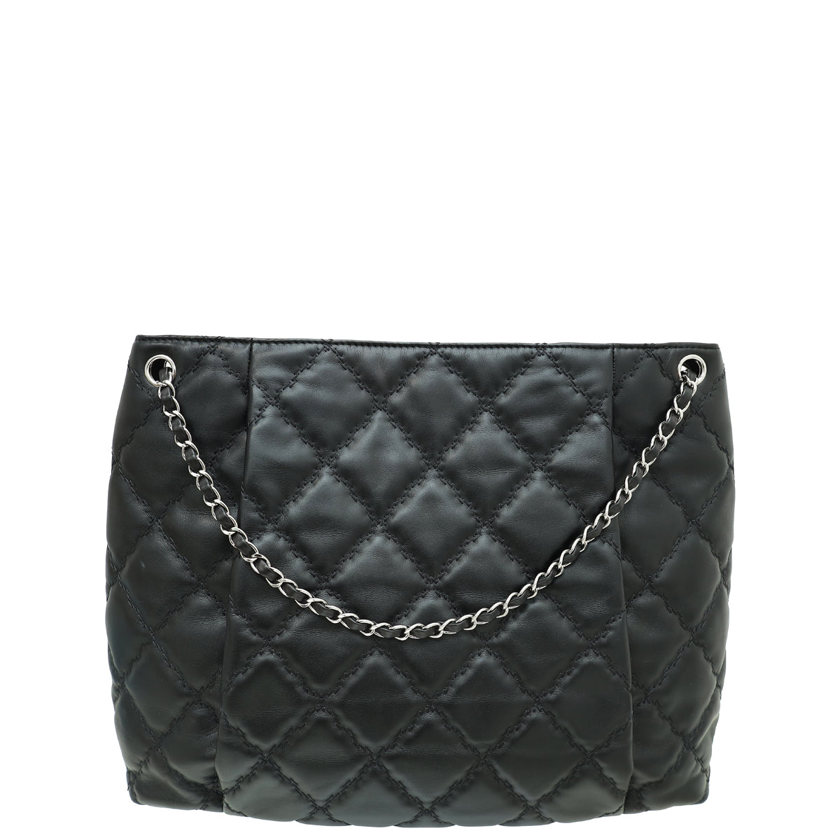Chanel Black CC Double Stitch Hamptons Large Shopping Tote Bag-Chanel-THE CLOSET