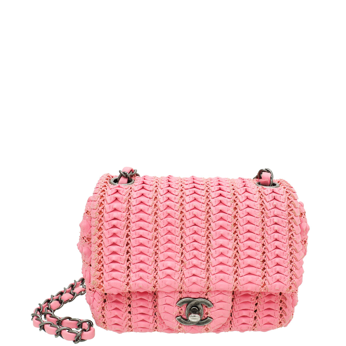 Chanel Pink CC Paris Seoul Crochet Mini Square Bag-Chanel-THE CLOSET