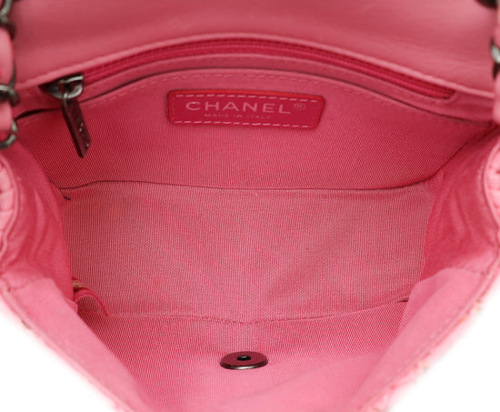 Chanel Pink CC Paris Seoul Crochet Mini Square Bag