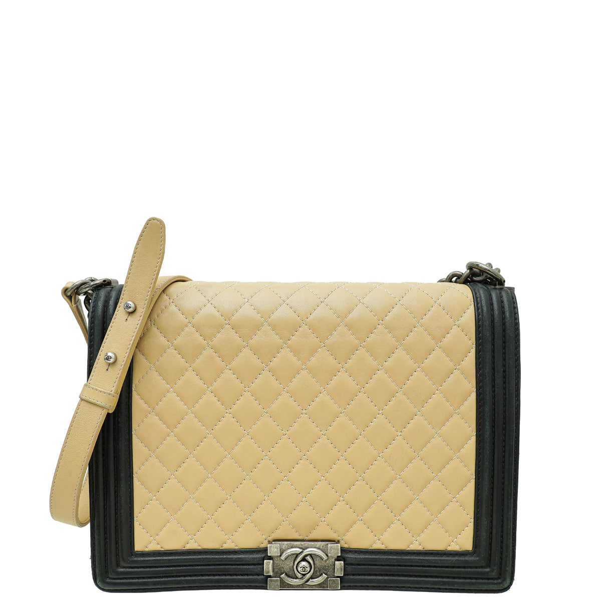 Gold Hardware Cream Chanel Boy Bag Boy Beige Chanel Handbag Chanel