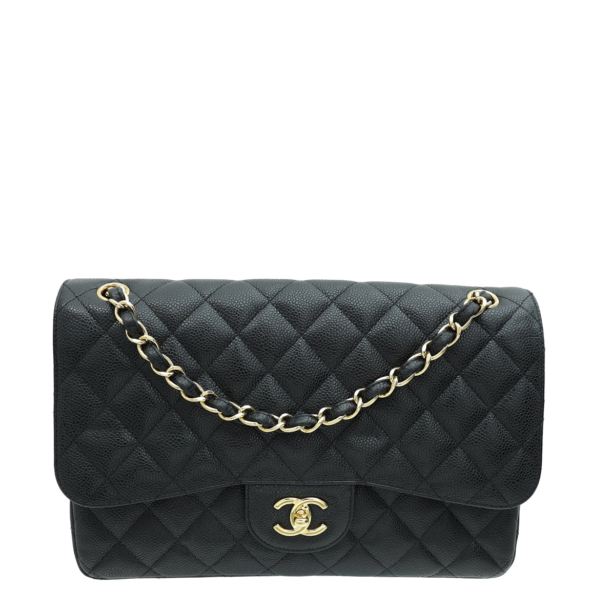 Chanel Black CC Classic Double Flap Jumbo Bag