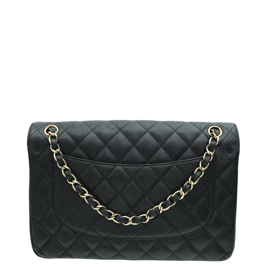 Chanel Black CC Classic Double Flap Jumbo Bag