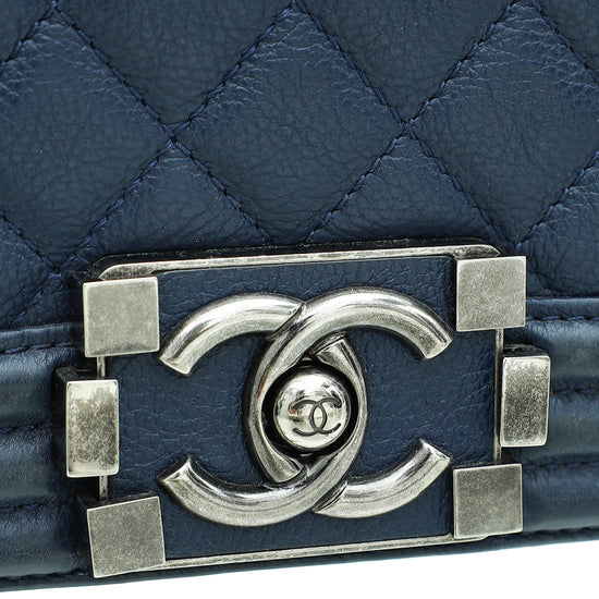 Chanel Navy Blue Le Boy Medium Flap Bag