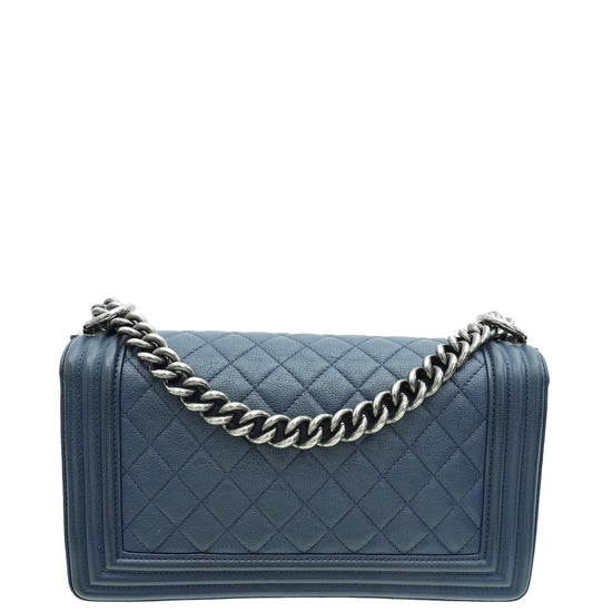 Chanel Navy Blue Le Boy Medium Flap Bag THE CLOSET