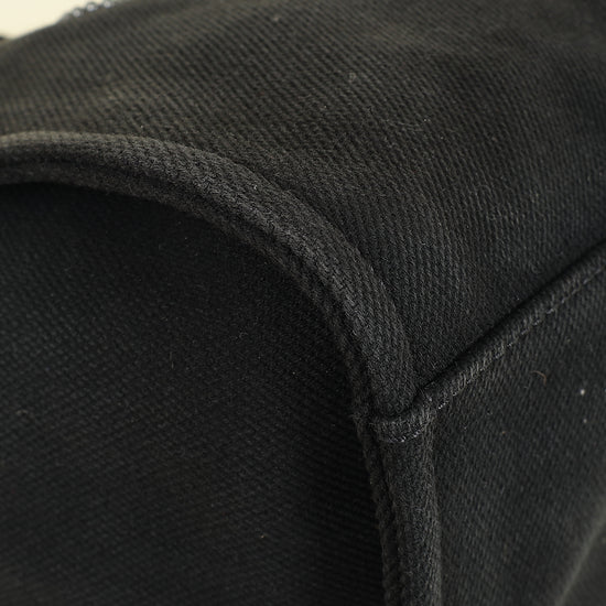 Chanel Black CC Pearl Deauville Mixed Fibers Medium Tote Bag