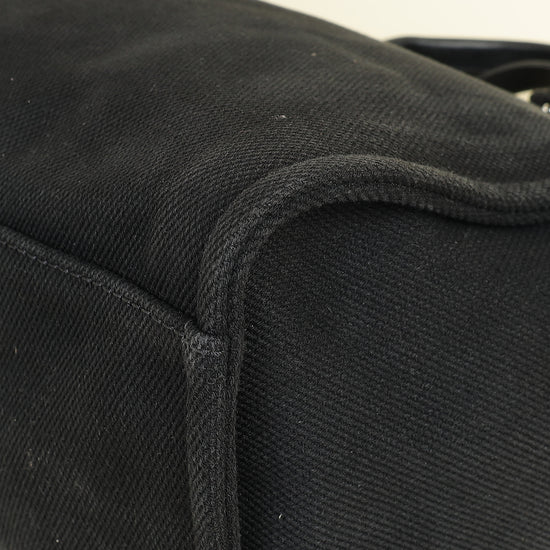 Chanel Black CC Pearl Deauville Mixed Fibers Medium Tote Bag