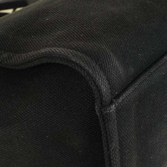 Chanel Black CC Pearl Deauville Mixed Fibers Medium Tote Bag