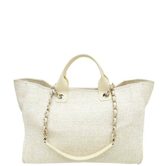 Chanel Tricolor Lurex Boucle Deauville Tote Medium Bag