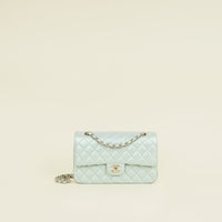 Chanel Perl Blue CC Classic 11,12 Double Flap Medium Bag