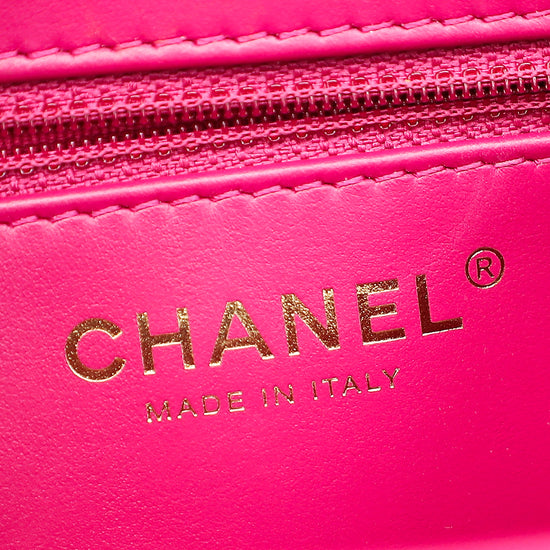 Chanel Fuchsia CC Mini Kelly Quilted Bag