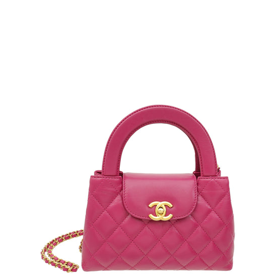 Chanel Fuchsia CC Mini Kelly Quilted Bag