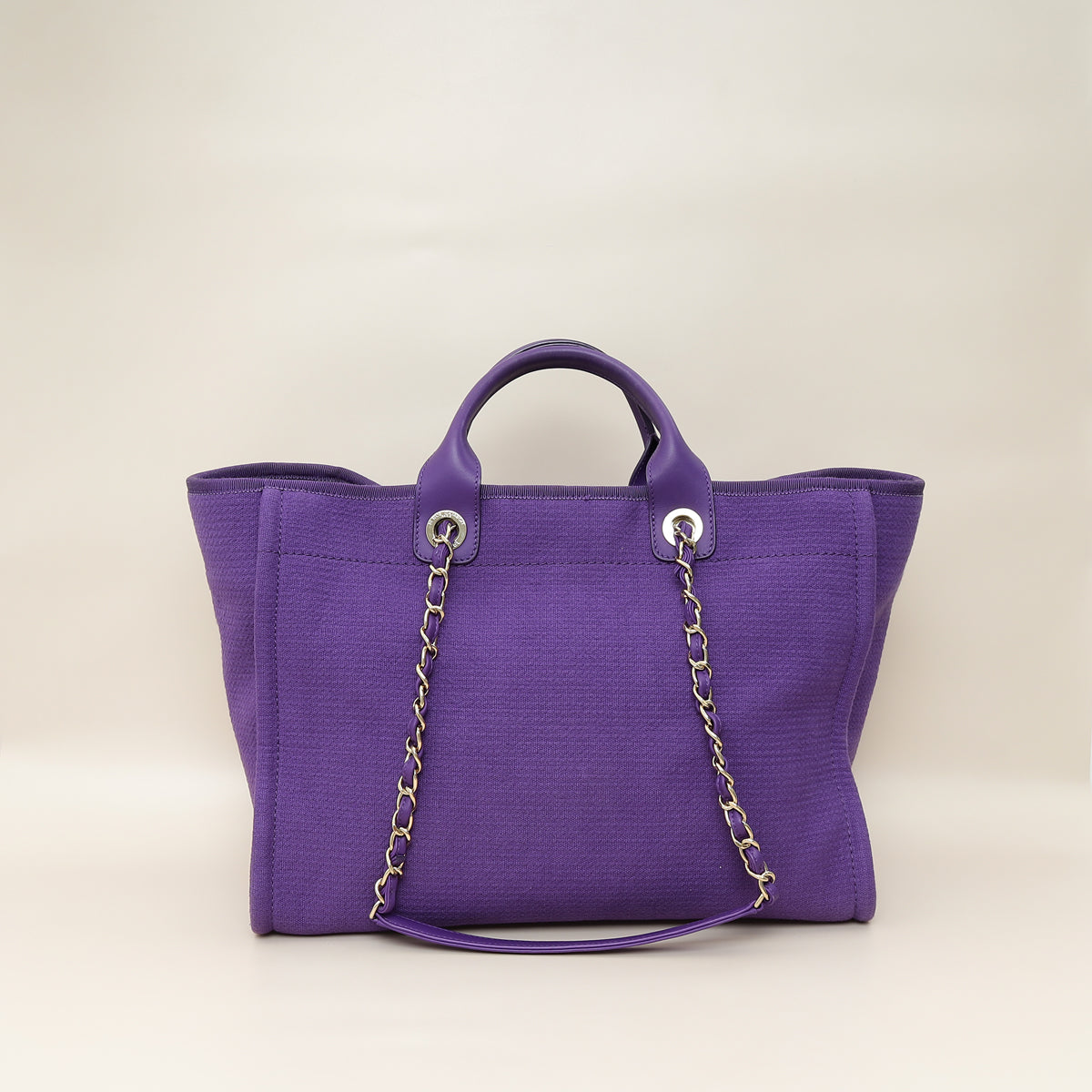 Chanel Violet CC Deauville Medium Tote Bag