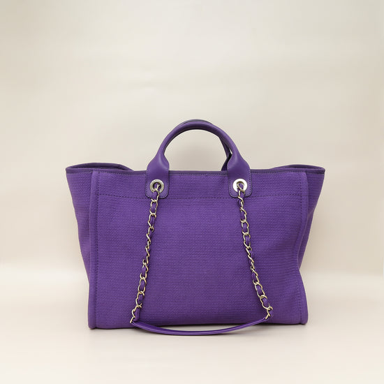 Chanel Violet CC Deauville Medium Tote Bag