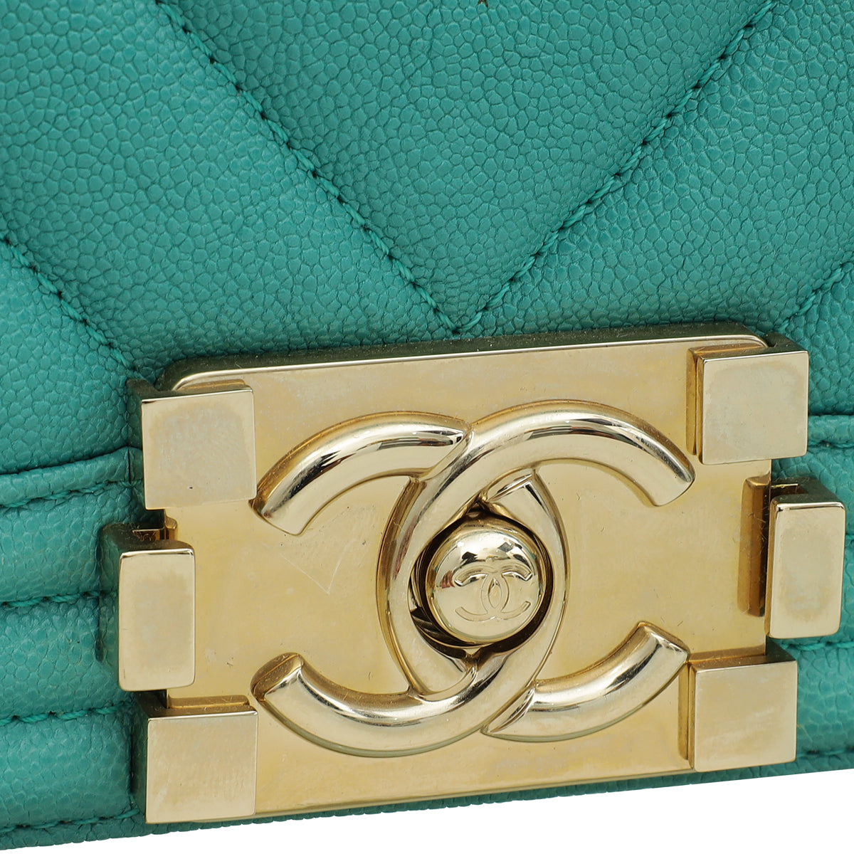 Chanel Aqua Green Le Boy Chevron Medium Flap Bag