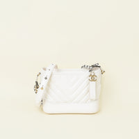 Chanel White CC Gabrielle Hobo Small Bag