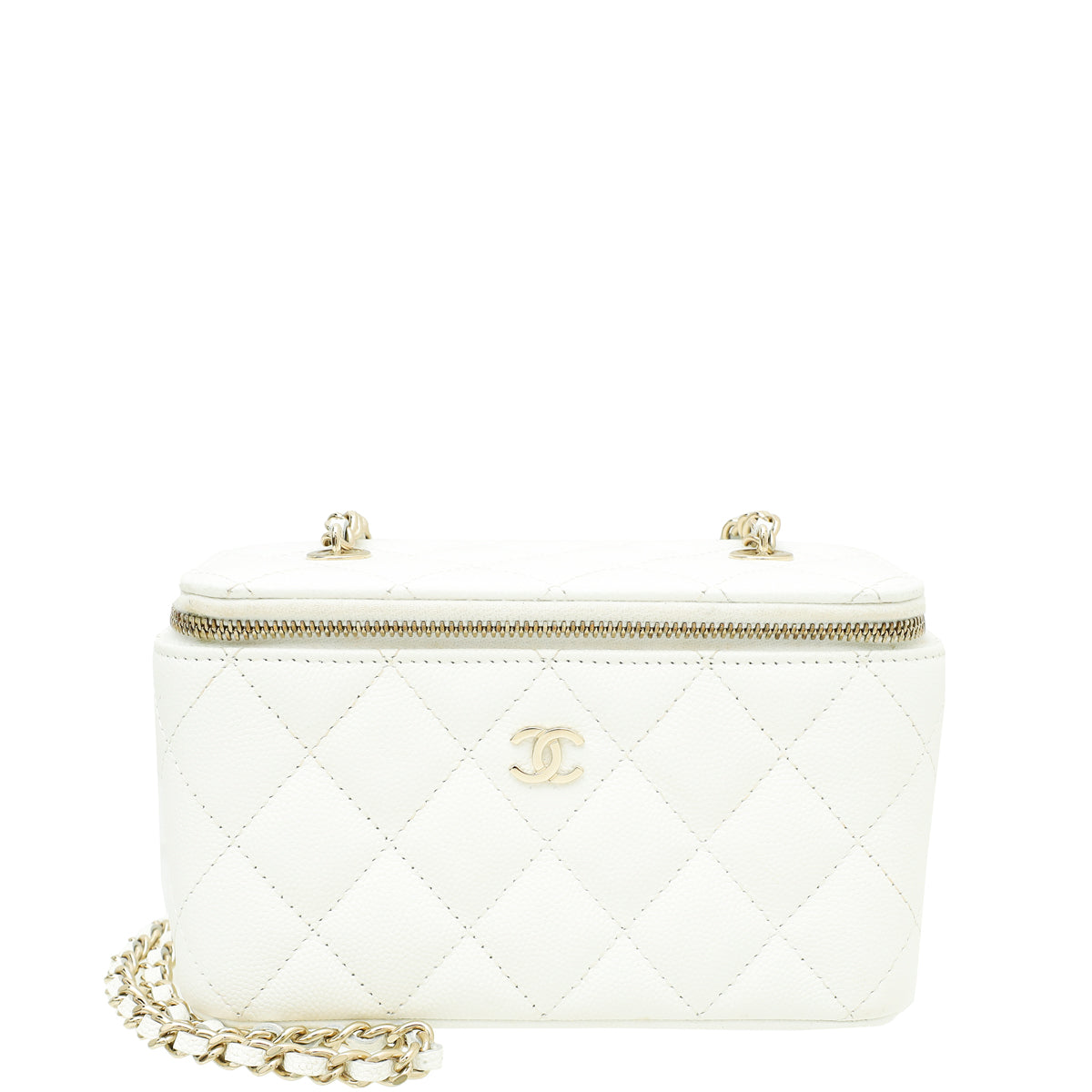 Chanel White Vanity Bag