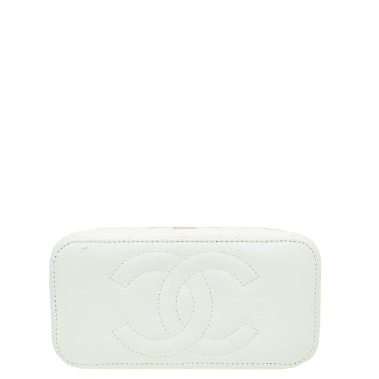 Chanel White Vanity Bag