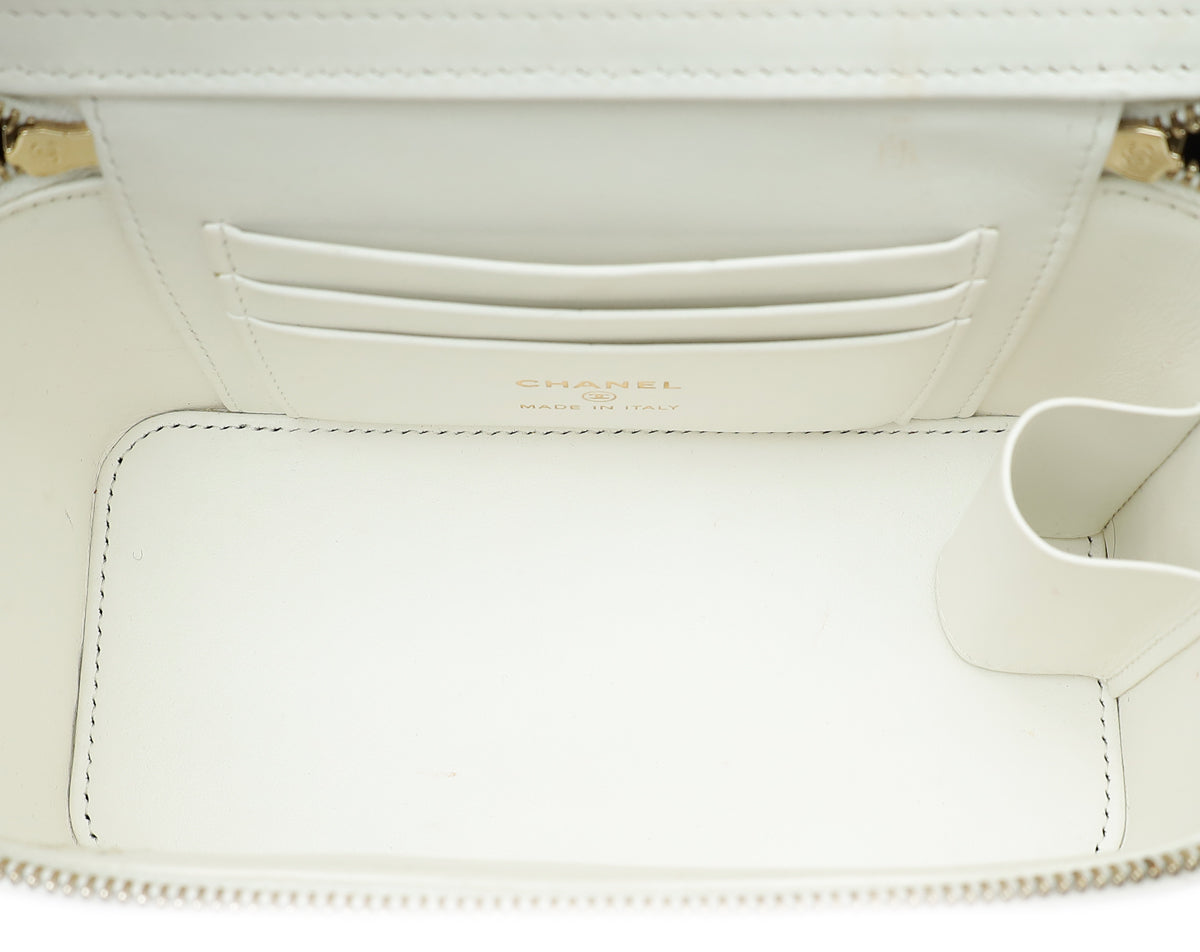 Chanel White Vanity Bag