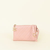 Chanel Soft Pink Logo Chain Belt Bag