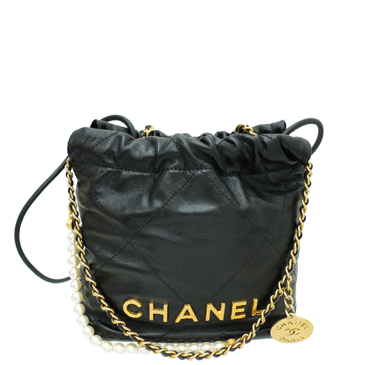 Chanel Black 22 Mini Metallic Calfskin Bag-Chanel-THE CLOSET