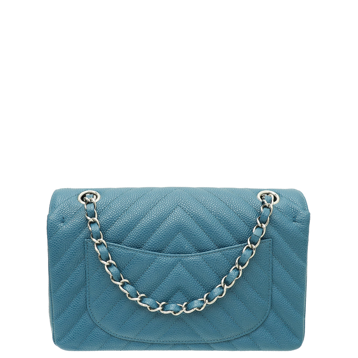Chanel Teal CC Classic Chevron Double Flap Small Bag-Chanel-THE CLOSET