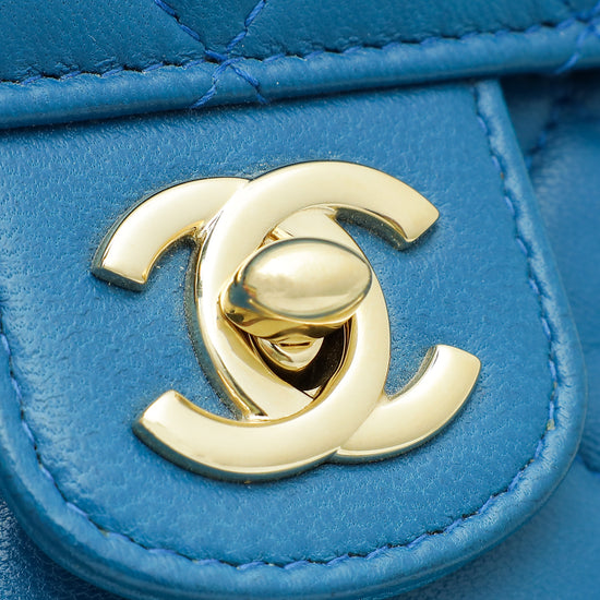 Chanel Blue CC Flap Chain Detail Phone Holder