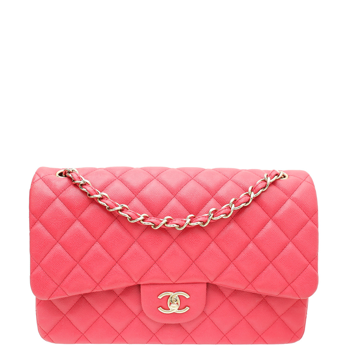 Chanel Pink CC Classic Double Flap Jumbo Bag-Chanel-THE CLOSET