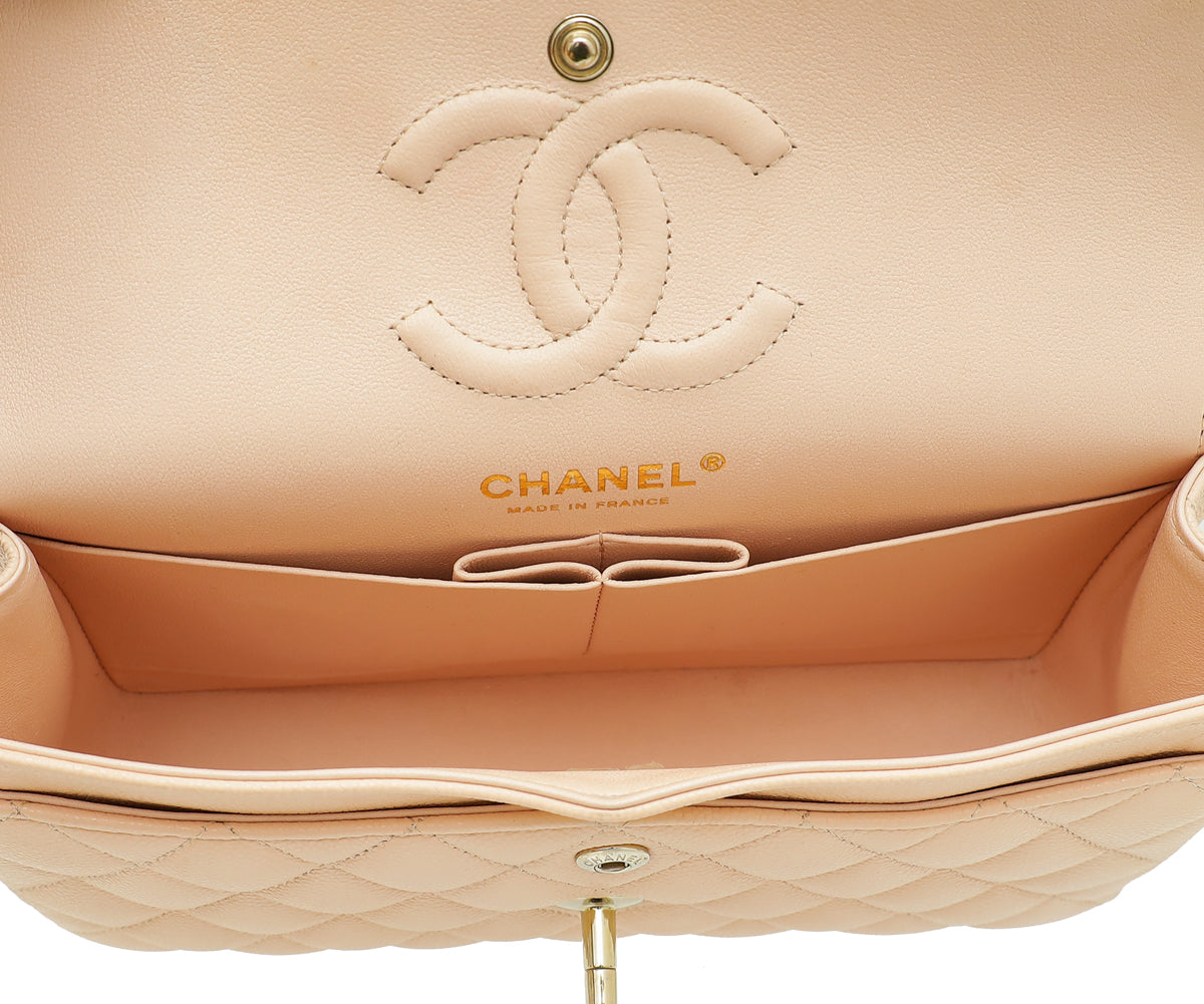 Chanel Light Peach Classic Double Flap Bag