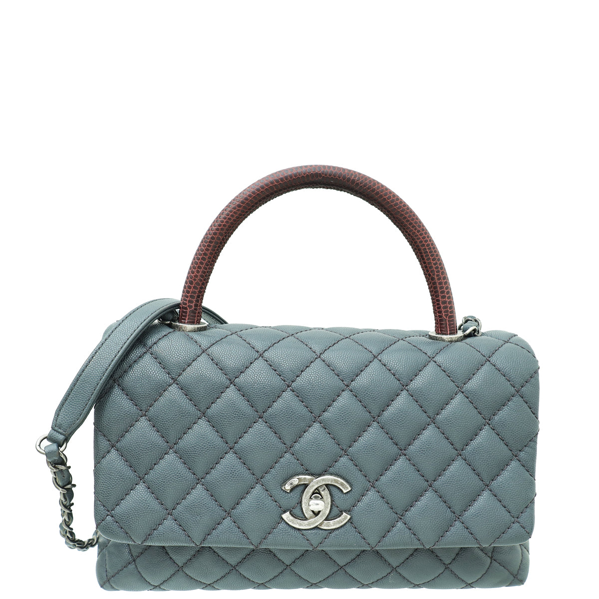 Chanel Grey CC Coco Handle Small Flap Bag-Chanel-THE CLOSET