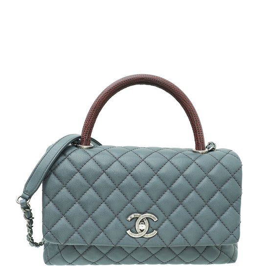 Chanel Grey CC Coco Handle Small Flap Bag