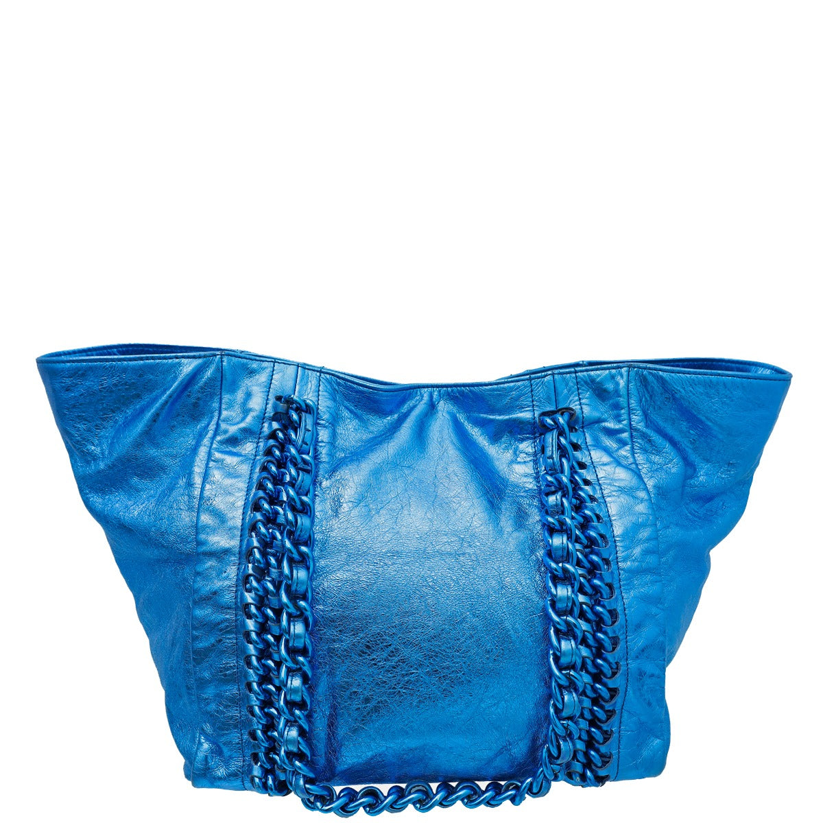 Chanel Metallic Blue Modern Chain Tote Bag-Chanel-THE CLOSET