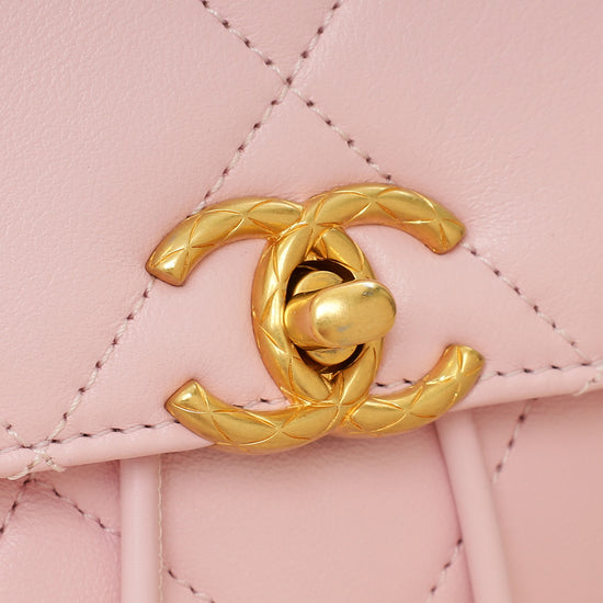 Chanel Pink CC Logo Backpack Small Bag-Chanel-THE CLOSET