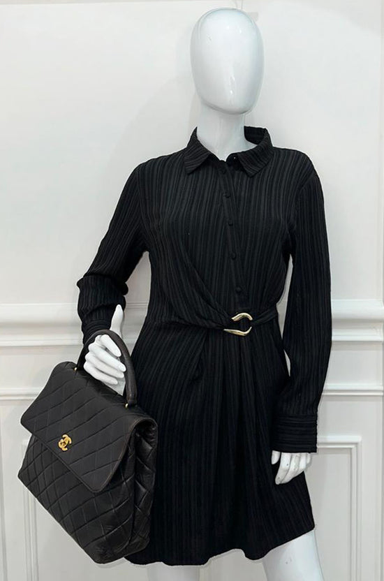 Chanel Black Vintage CC Kelly Top Handle Bag