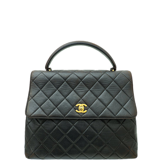 Chanel Black Vintage CC Kelly Top Handle Bag
