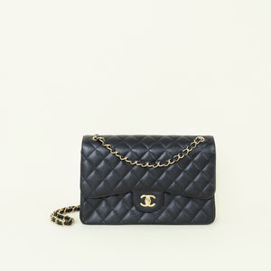 Chanel Black Classic Double Flap Jumbo Bag