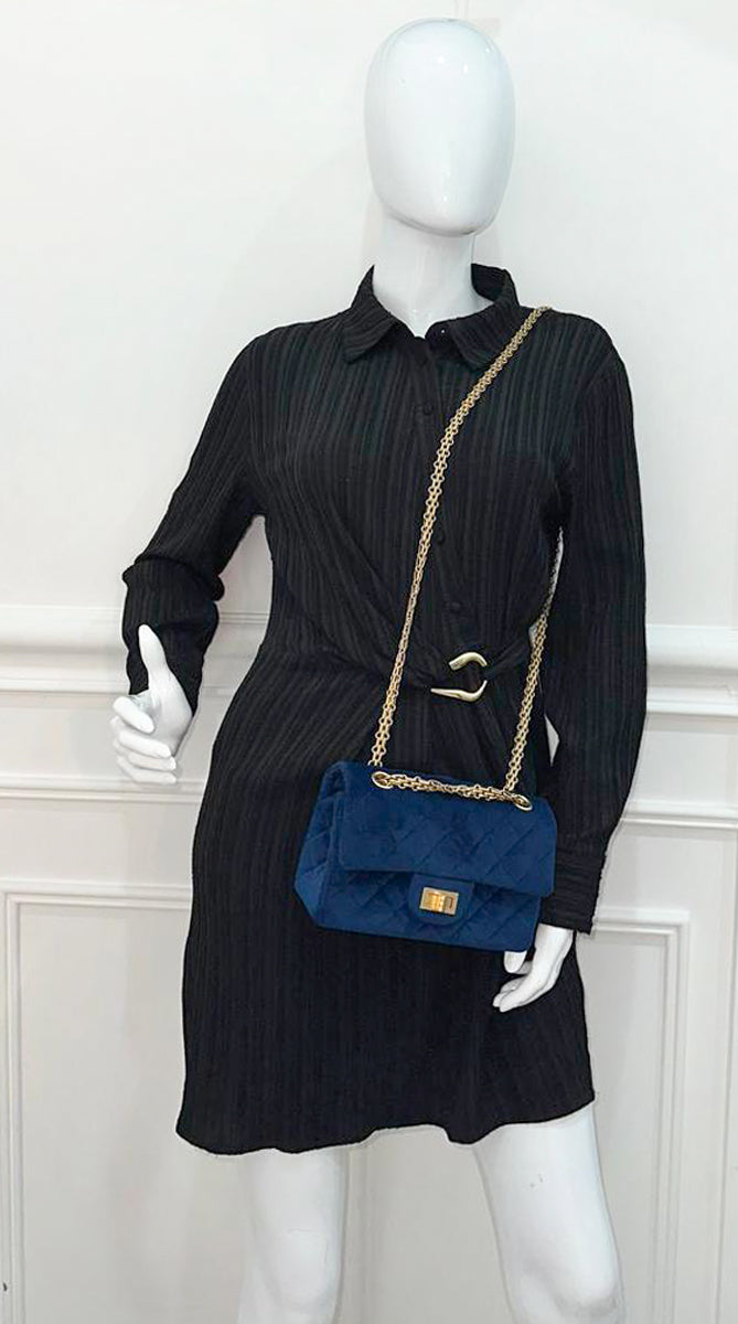 Chanel Navy Blue Velvet 2.55 Reissue Quilted Mini Flap Bag