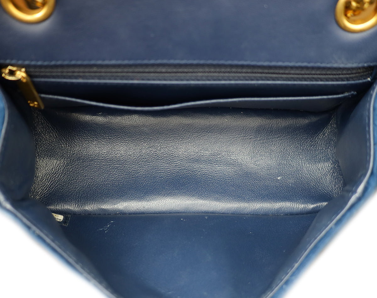 Chanel Navy Blue Velvet 2.55 Reissue Quilted Mini Flap Bag