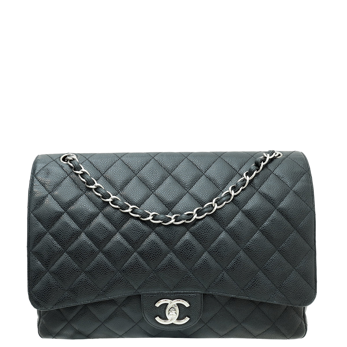Chanel Black CC Classic Double Flap Maxi Bag-Chanel-THE CLOSET