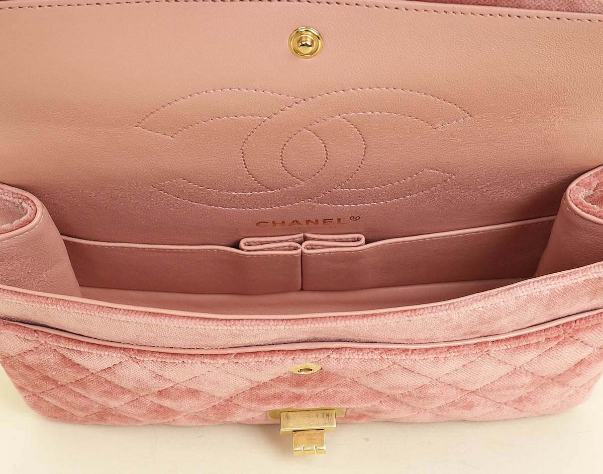 Chanel Old Rose 2.55 Reissue Velvet Double Flap 225 Bag