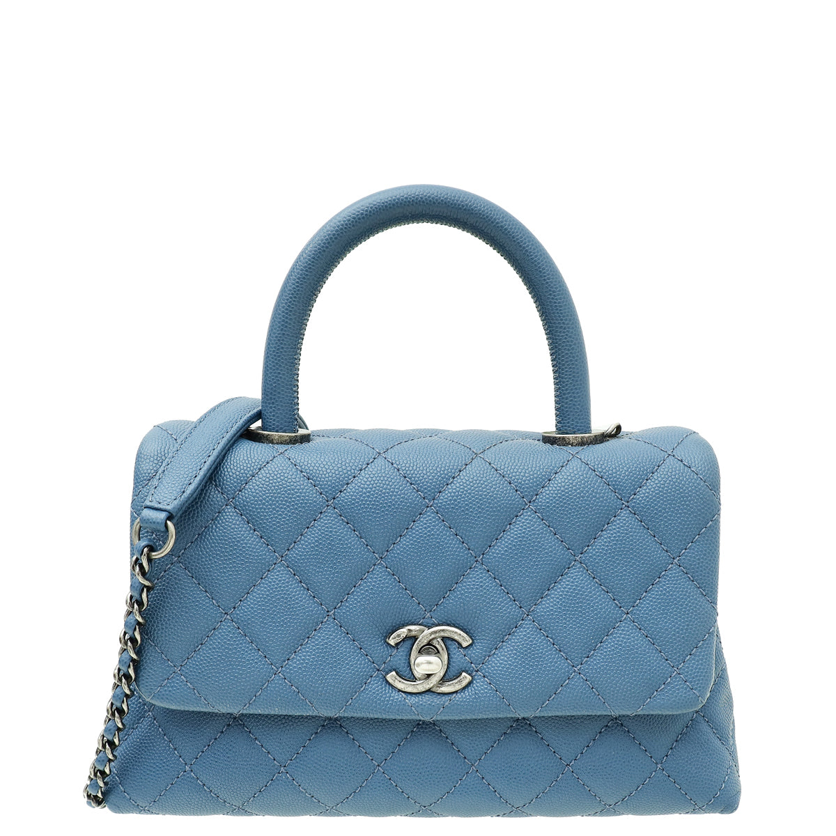 Chanel Blue CC Coco Handle Mini Bag-Chanel-THE CLOSET