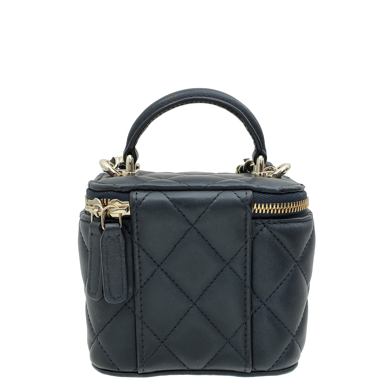 Chanel Dark Blue Mini Vanity Case Top Handle Bag-Chanel-THE CLOSET