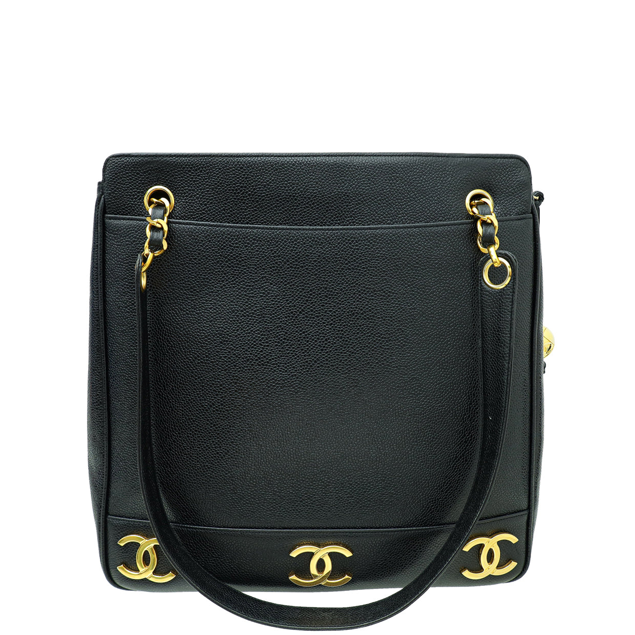 Chanel Black CC Triple Coco Tote Bag-Chanel-THE CLOSET