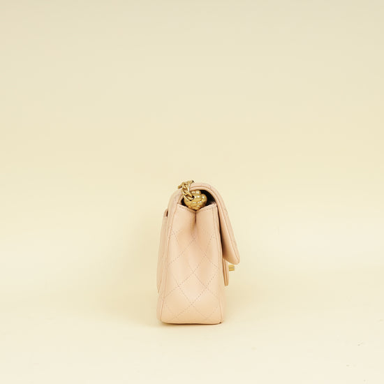 Chanel Light Peach CC Camellia Crush Small Flap Bag