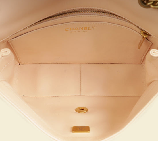 Chanel Light Peach CC Camellia Crush Small Flap Bag