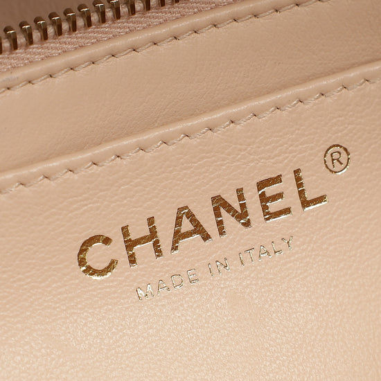 Chanel Light Peach CC Camellia Crush Small Flap Bag