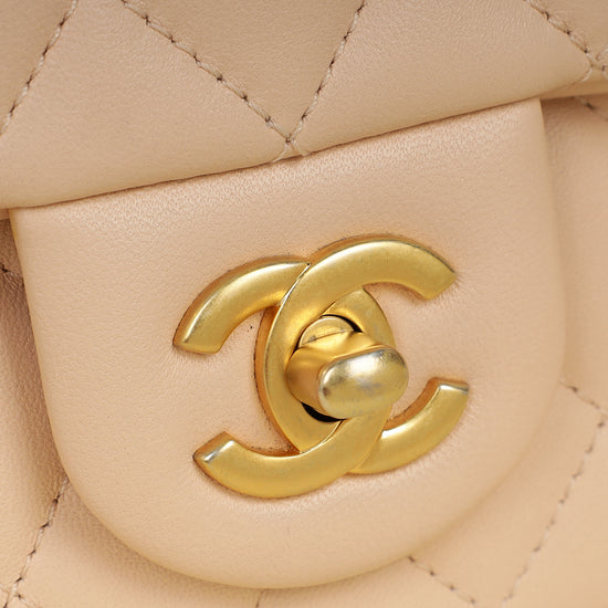 Chanel Light Peach CC Camellia Crush Small Flap Bag