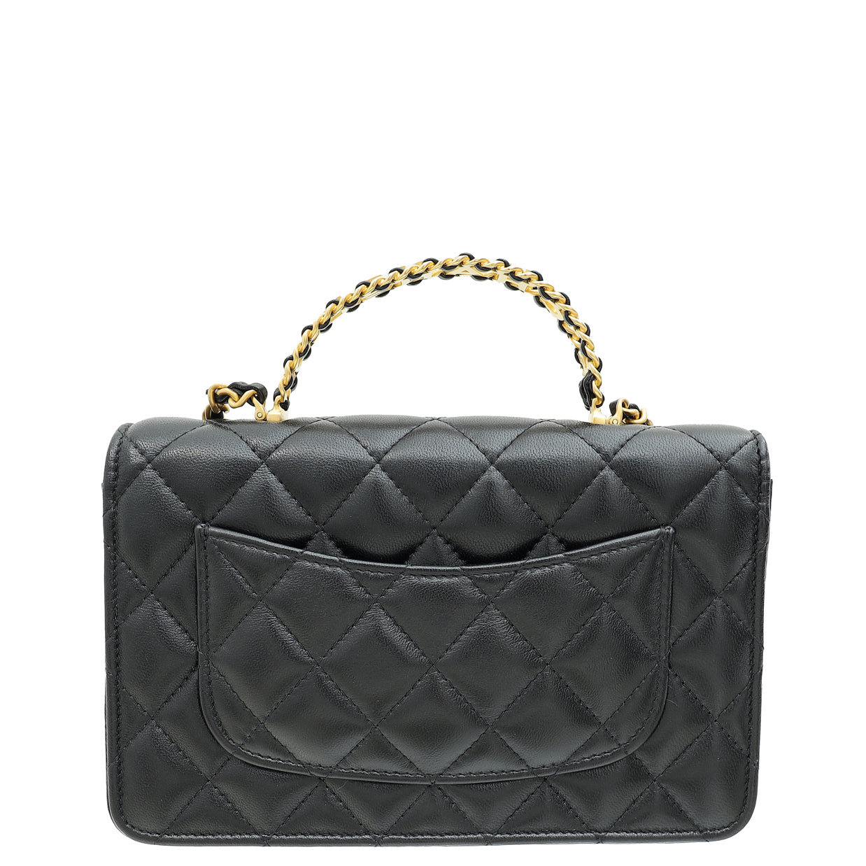 Chanel Black Logo Top Handle Wallet on Chain-Chanel-THE CLOSET